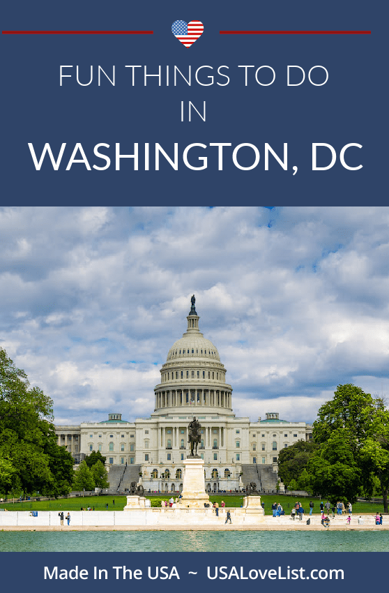 Fun things to do in Washington, DC via USALoveList.com 