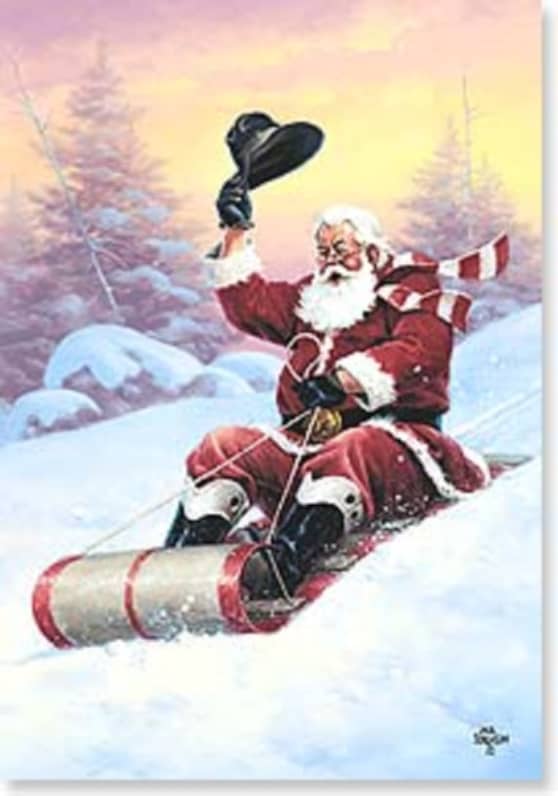 Boxed Christmas Cards Made in USA: Santa cards by Leanin' Tree 