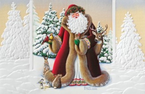 Boxed Christmas Cards Made in USA: Santa cards by Pumpernickel Press