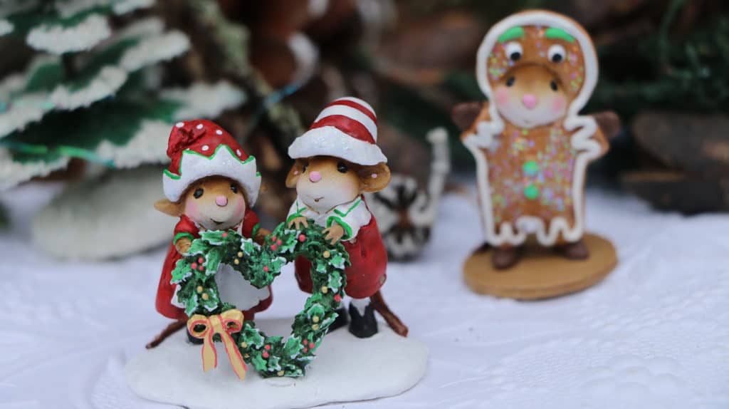 Christmas Decorations made in USA: Wee Forest Folk handmade miniature collectables. 