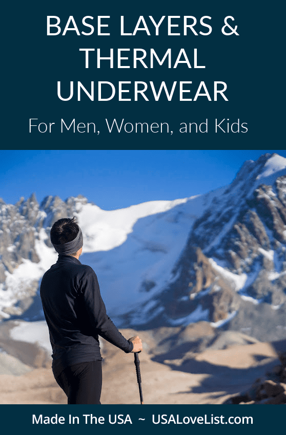 Base Layers and Thermal Underwear Made in USA via USA Love List #winter #baselayers #adventure #AmericanMade