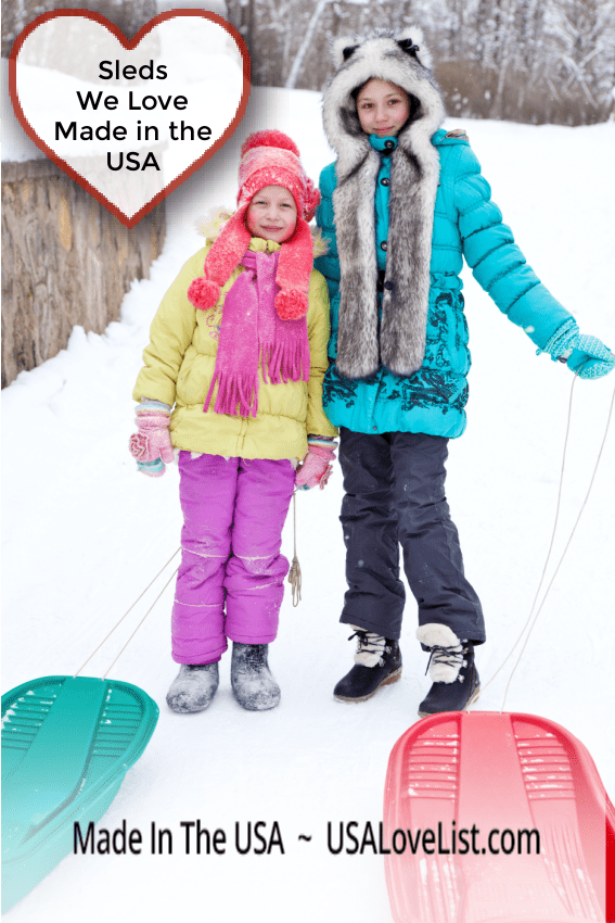 Made in USA sleds for winter fun via USALoveList.com #sleds #winter #snowday