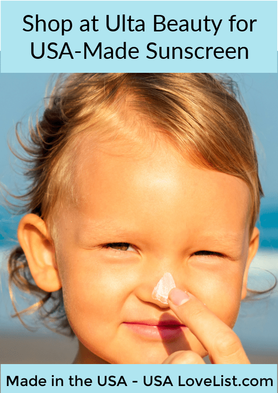 Find USA Made Sunscreen at Ulta Beauty via USA Love List