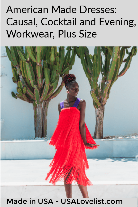 American Made Dresses: casual dresses, cocktail dresses, workwear, and plus size dresses via USALoveList.com