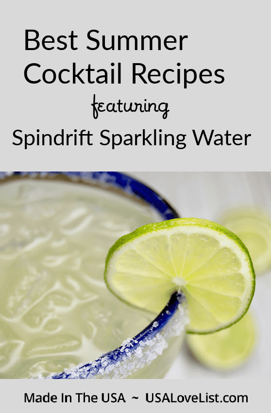 Best summer cocktail recipes featuring Spindrift Sparkling Water via USA Love List #summerCocktails #Spindrift