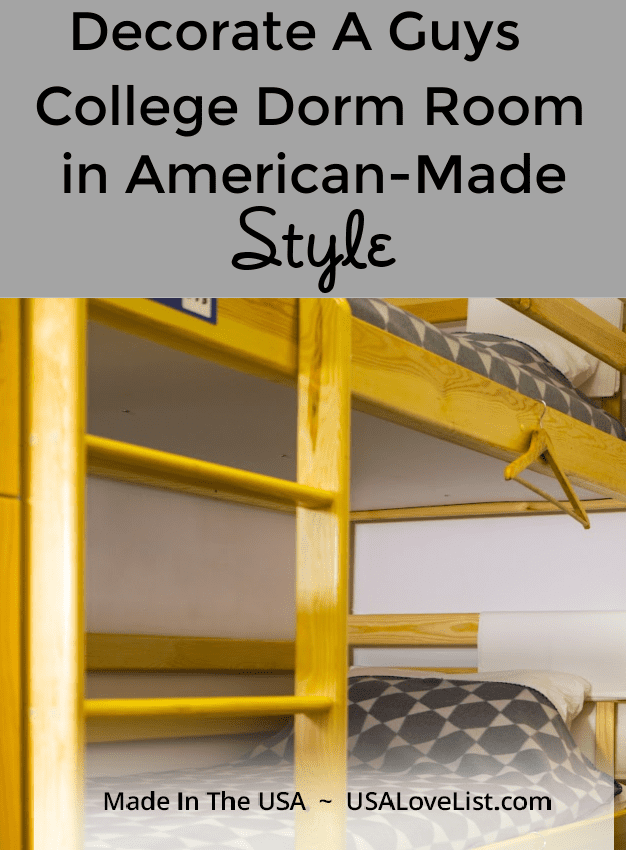 Dorm room decor for guys all Made in USA via USA Love List #dormroom #college #usalovelisted