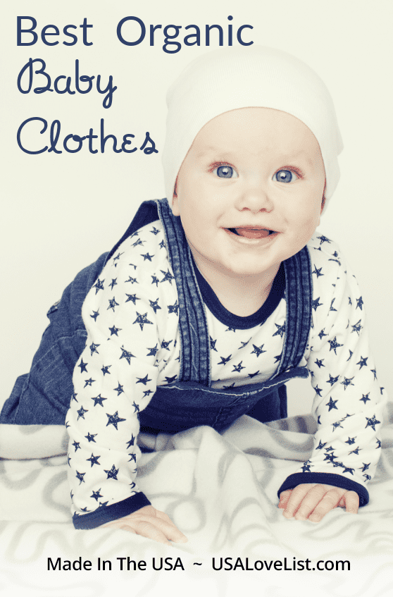 Best organic baby clothes made in USA via USALovwList.com
#baby #babyclothing #organic #babyclothes #showergifts #babyshower