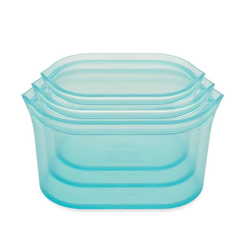 Vigor 4 Qt. White Square Polyethylene Food Storage Container and Green Lid