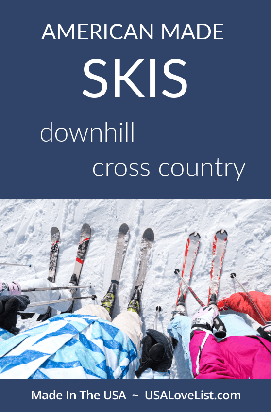 Winter skis made in USA- cross country and downhill via USA Love List #usalovelisted #skis #downhill #crosscountry