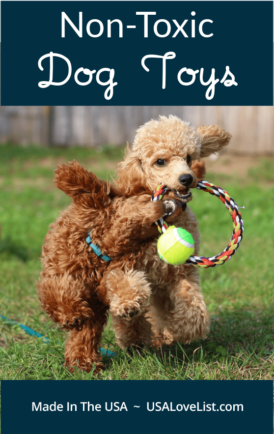 Nontoxic Dog Toys Made in the USA via USALovelist.com